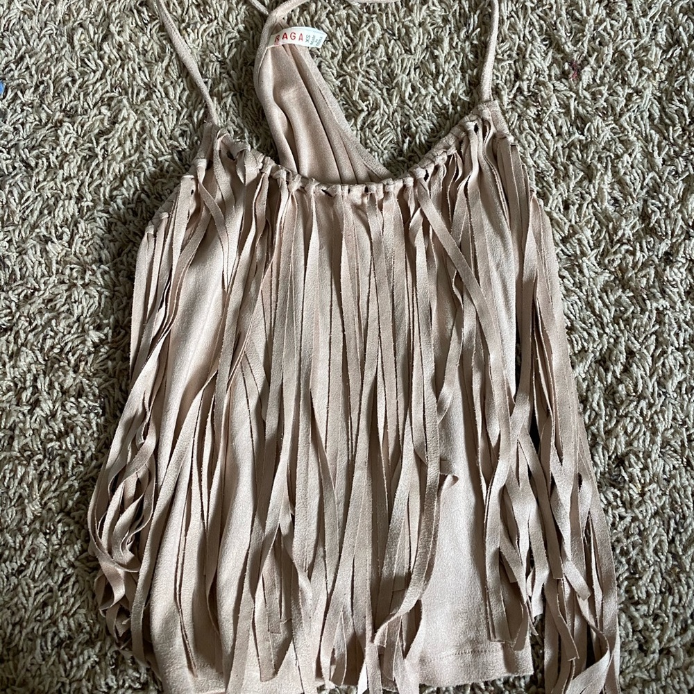 suede fringe tank top